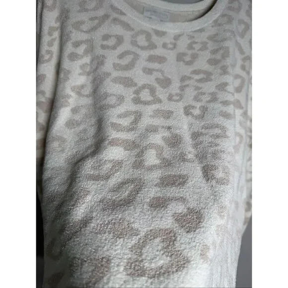 Barefoot dreams cozy chic ultra lite cream & stone slouchy pull over sweater - Picture 6 of 9